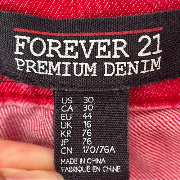 Forever 21 Red Cropped Jeans - Picture 6 of 7